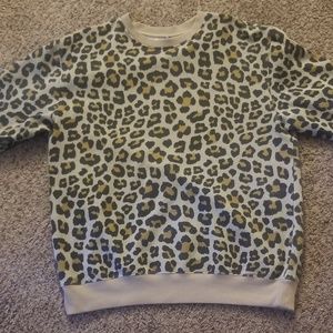Cheetah Print Men Sweater Large